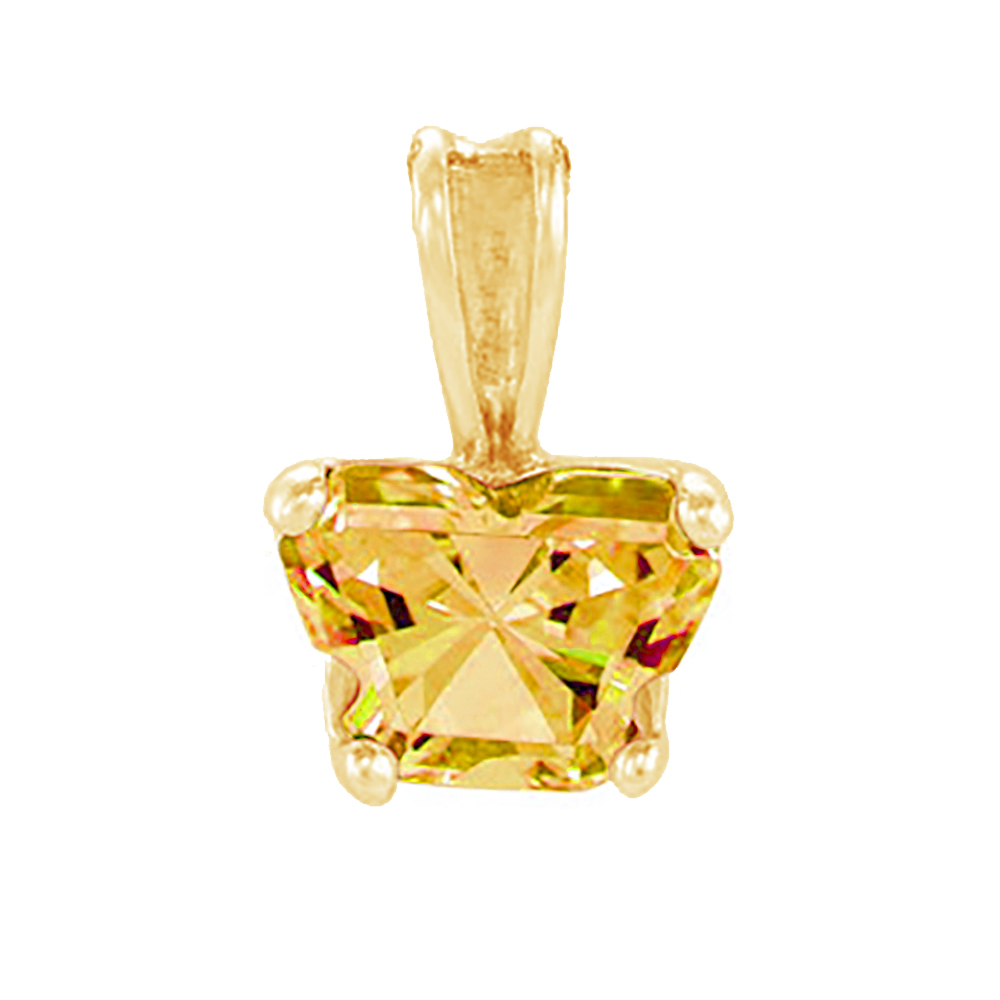 Girl's Bfly Yellow Cubic Zirconia 10k Yellow Gold Pendant