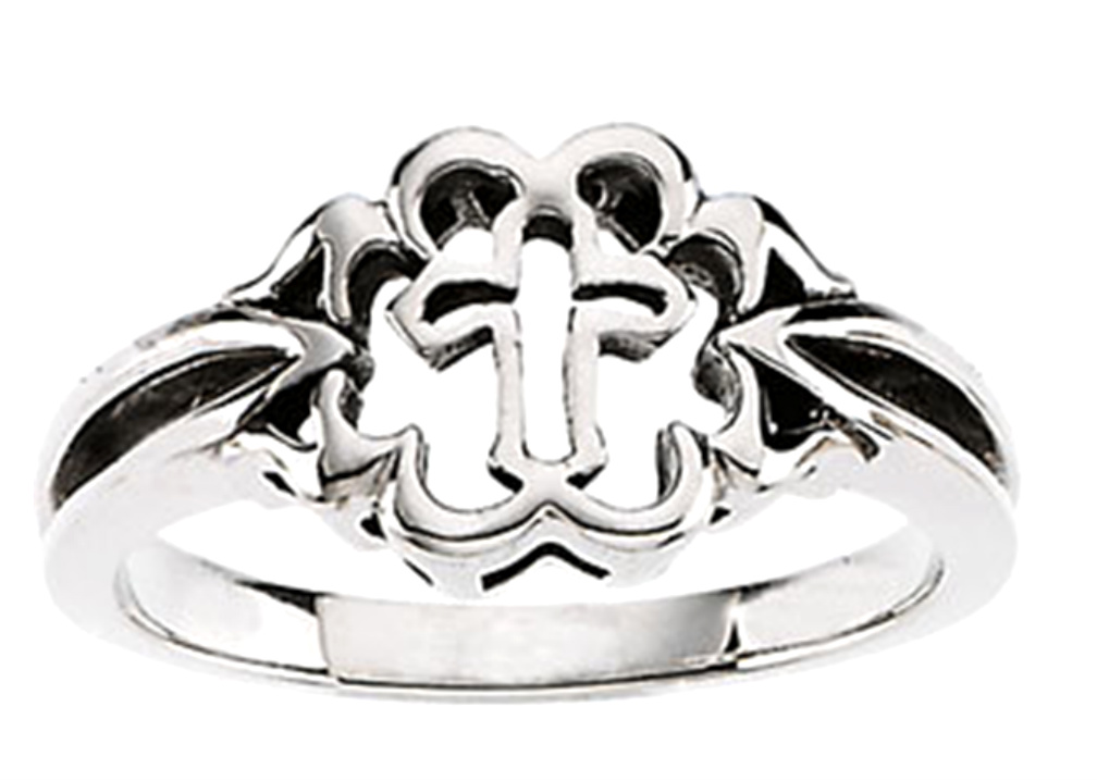 Cross Chastity Ring available in sterling silver, white gold and yellow gold. 