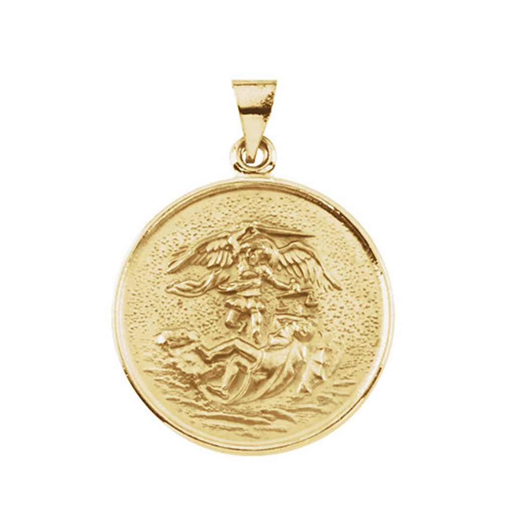 18k Yellow Gold St. Michael Medal 24 MM.