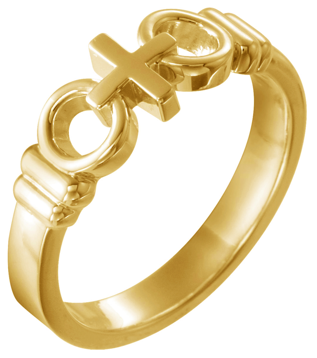 14k yellow gold Joined by Christ ring for men and women.