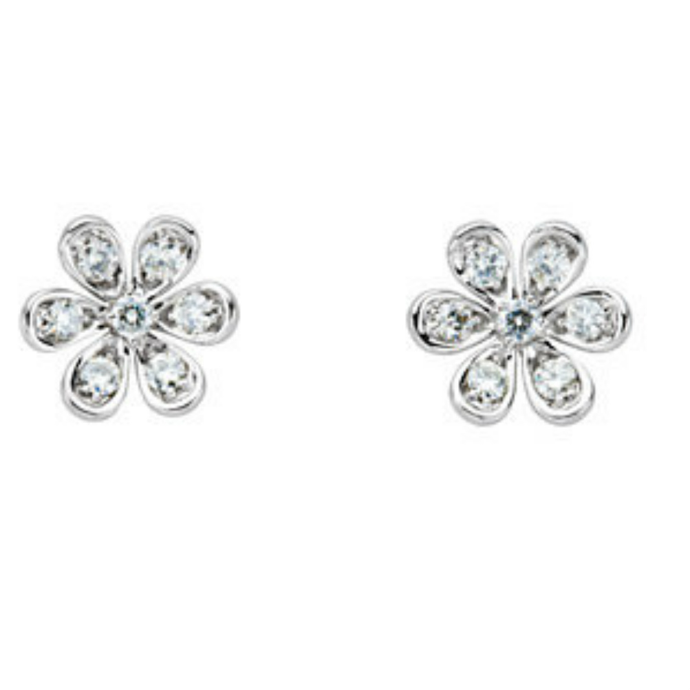 14k White Gold Charles and Colvard Moissanite Earrings.