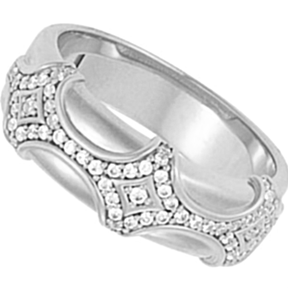Men's White Gold Diamond Ring. 