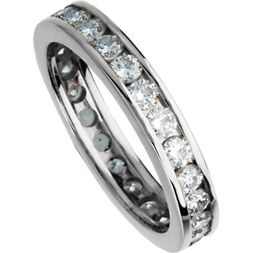 14k White Gold 3.5MM Diamond Eternity Band. 