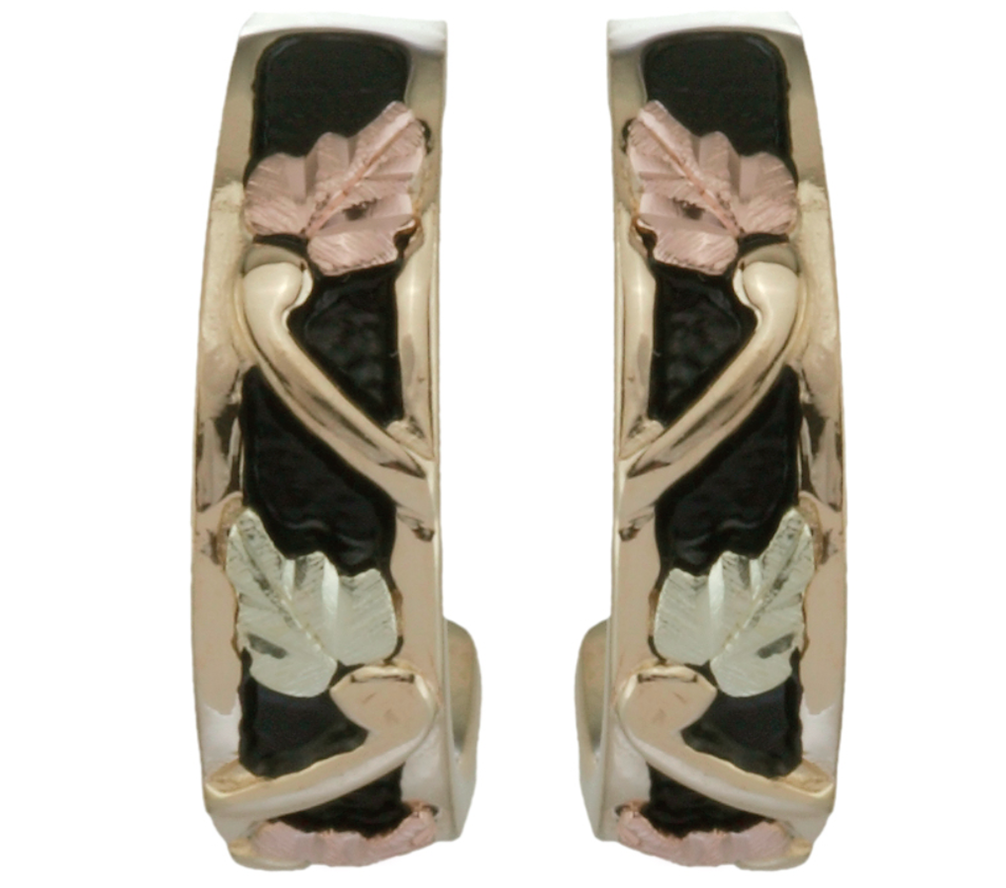 Black Hills Gold 10k Yellow Gold Demi-Hoop Earrings