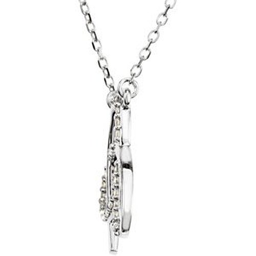 14k White Gold Diamond Initial A Necklace, Side View