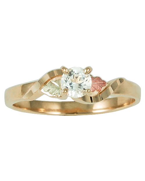 white-topaz-ring-10k-yellow-gold-12k-green-gold-12k-rose-gold-black-hills-gold-motif-1615-W-40-500mp White Topaz Ring, 10k Yellow Gold, 12k Green Gold, 12k Rose Gold Black Hills Gold Motif
