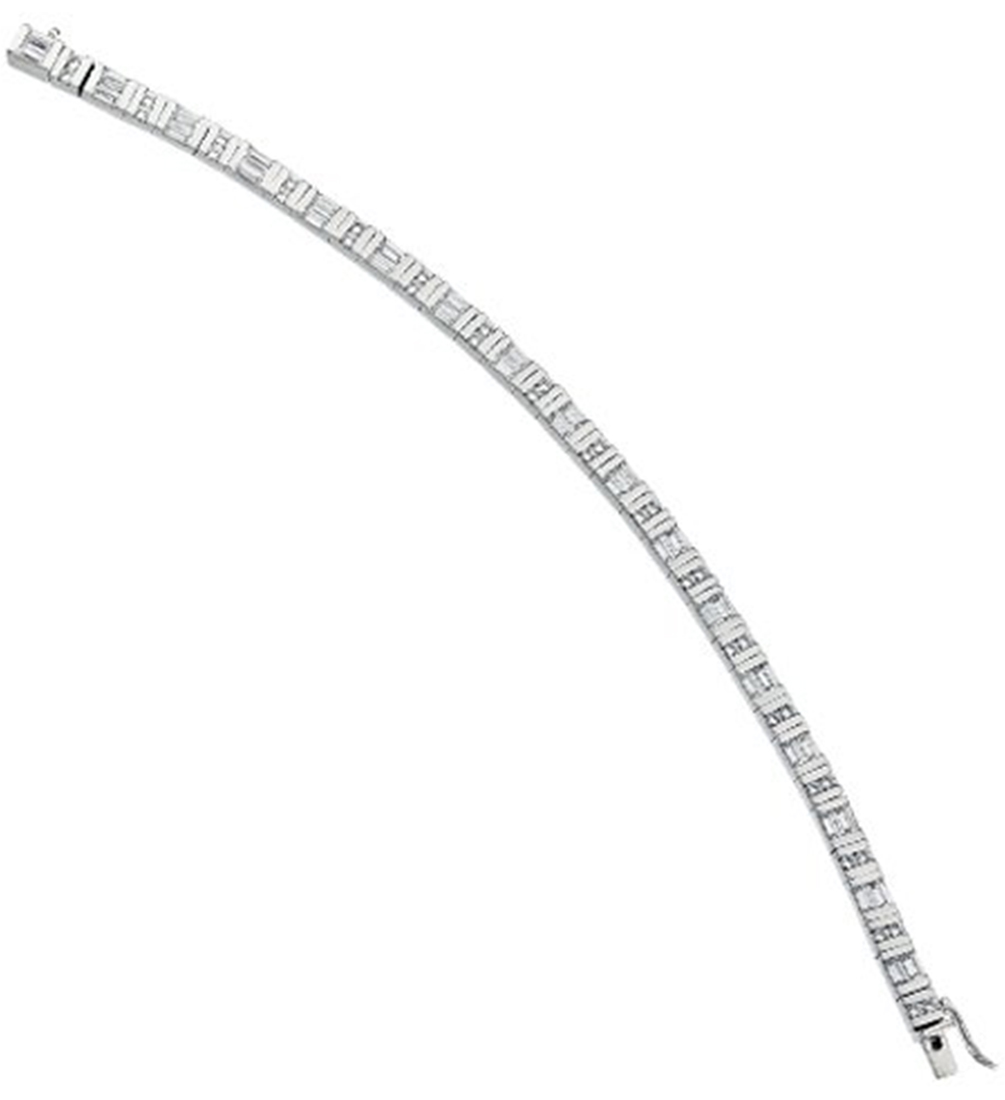 Cubic Zirconia Line Bracelet, Sterling Silver