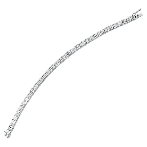 Cubic Zirconia Line Bracelet, Sterling Silver