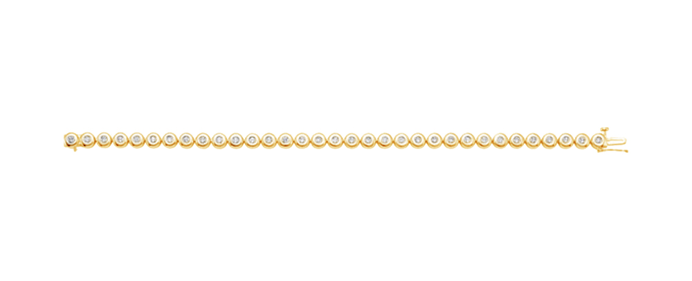 Diamond Line Bracelet, 14k Yellow Gold, 7.25"