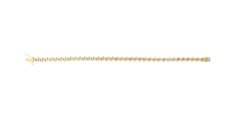 Diamond Line Bracelet, 14k Yellow Gold, 7.25" (1.5 Cttw, Colour GH, I1 Clarity)