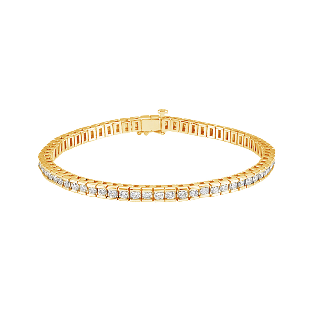 Diamond Line Bracelet, 14k Yellow Gold, 7.25" (4 Cttw, GH Colour, I1 Clarity)