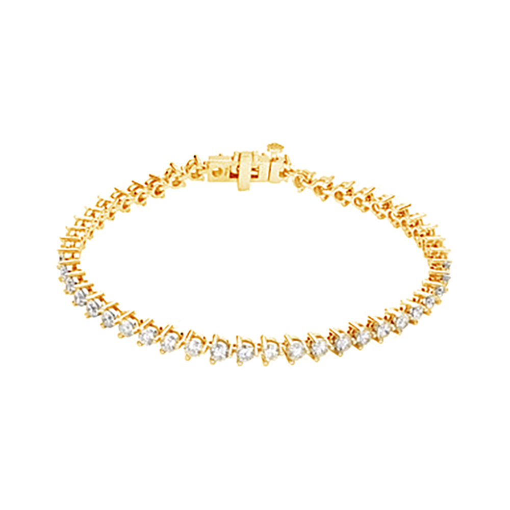 Diamond Line Bracelet, 14k Yellow Gold, 7.25" (5 Cttw, GH Colour, I1 Clarity)
