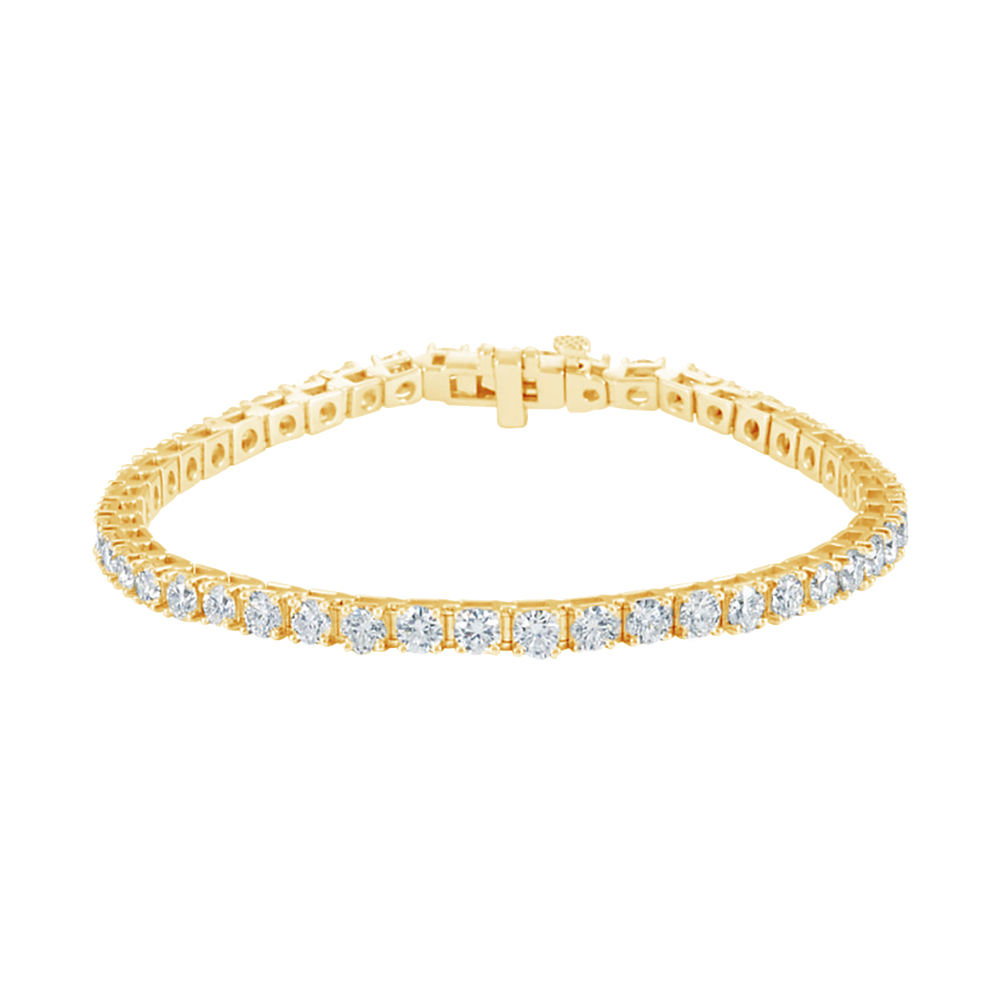 Diamond Line Bracelet, 18k Yellow Gold, 7.25" (7 Cttw, GH Colour , SI1 Clarity)