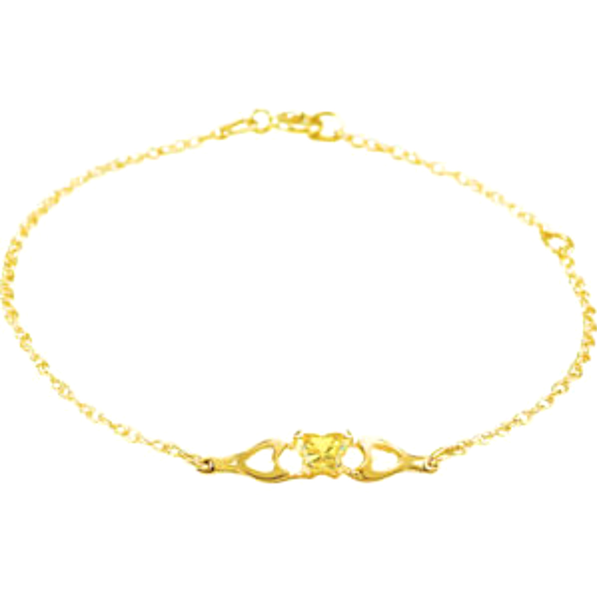 Girl's 'Bfly' November Birthstone Bracelet in 10k Yellow Gold, 4.1"