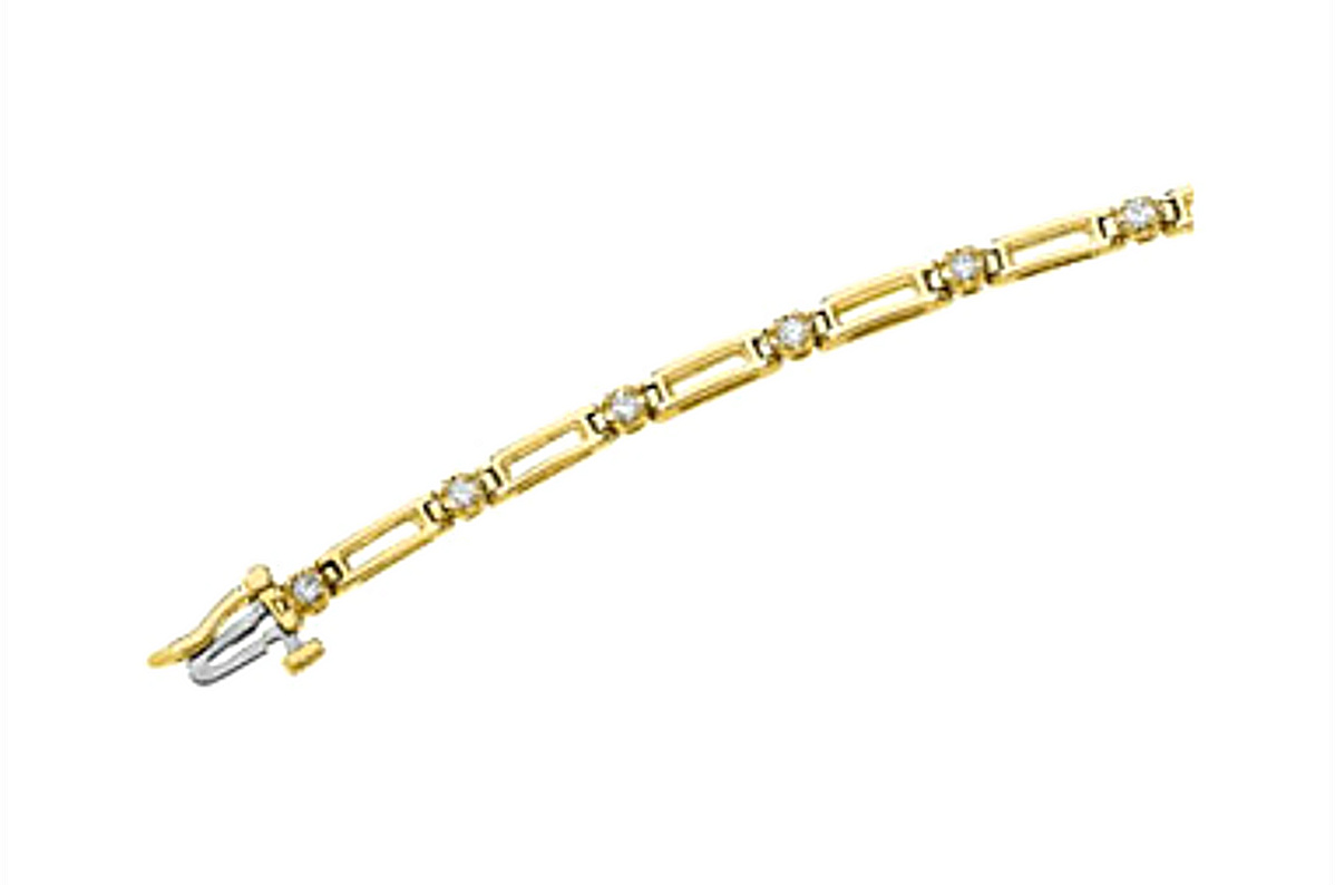 Classy 3/8 CTW Diamond 14k Yellow Gold Line Bracelet, 7"