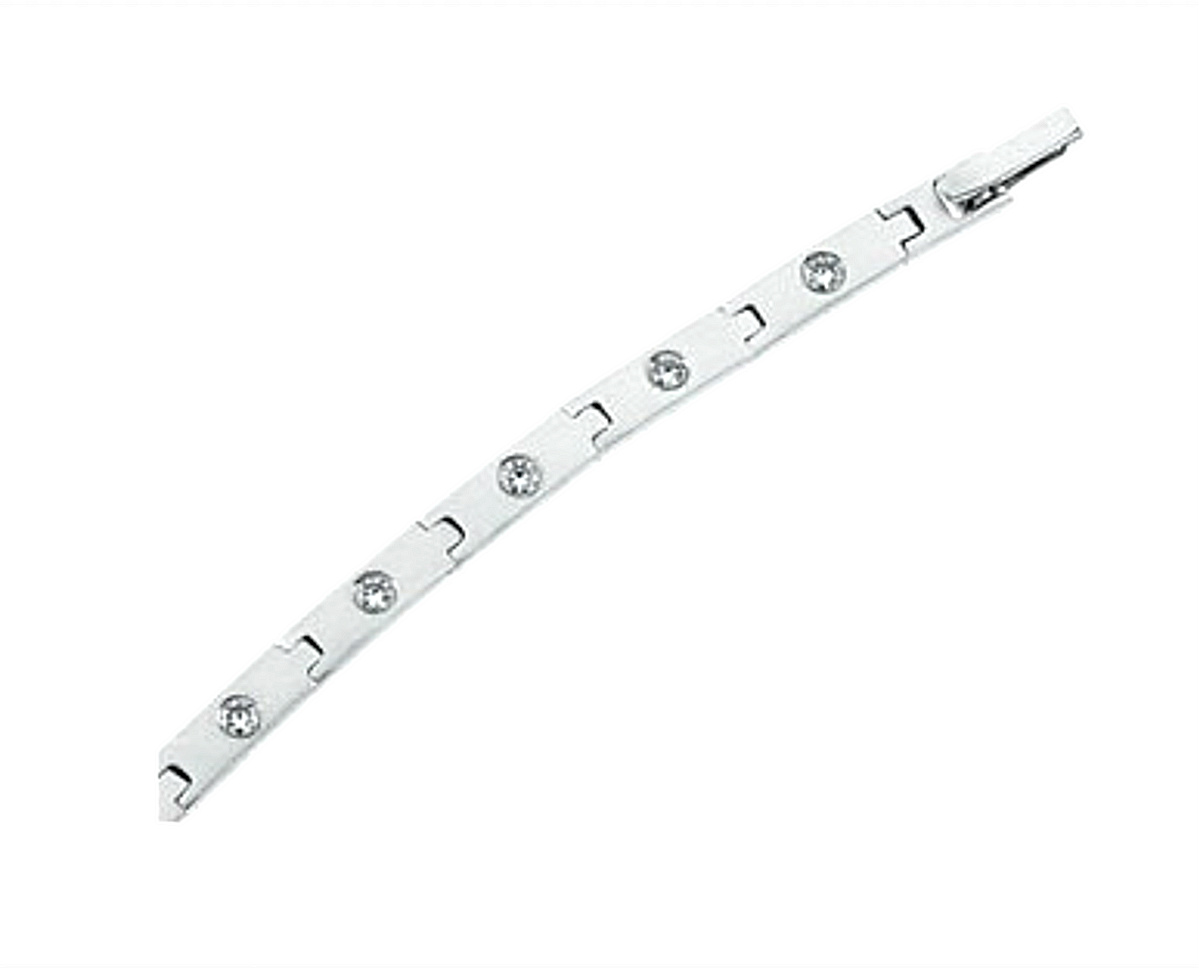 Cubic Zirconia Line Bracelet, Sterling Silver, 7"