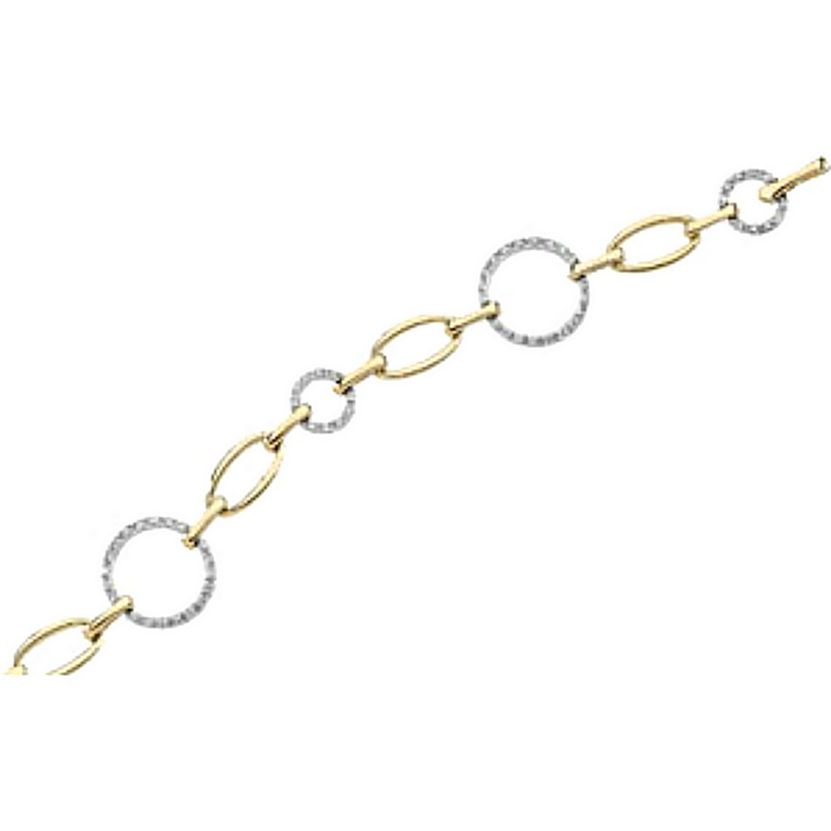 Two-Tone 1/2 CTW Diamond Bracelet, 14k Yellow and White Gold, 7.25"