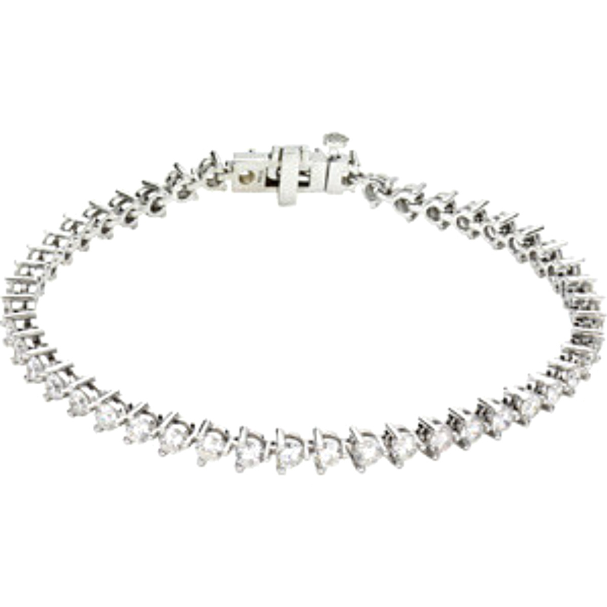 5 CTW Diamond Line Bracelet, 14k White Gold, 7.25"