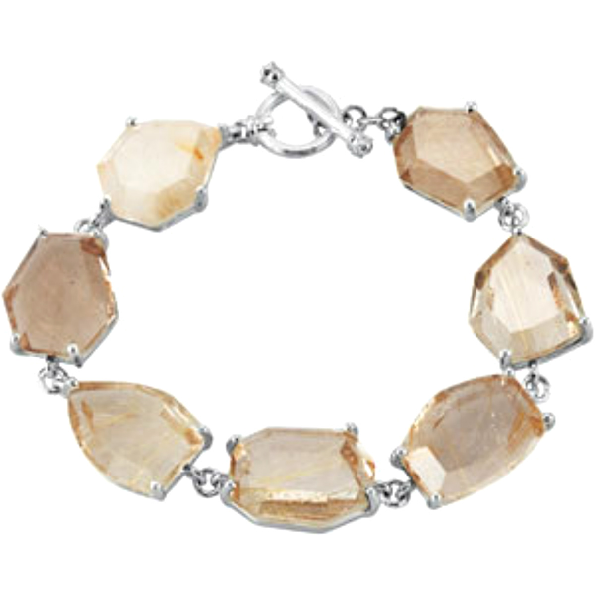 Genuine Rutilated Quartz Bracelet, 7.5" 