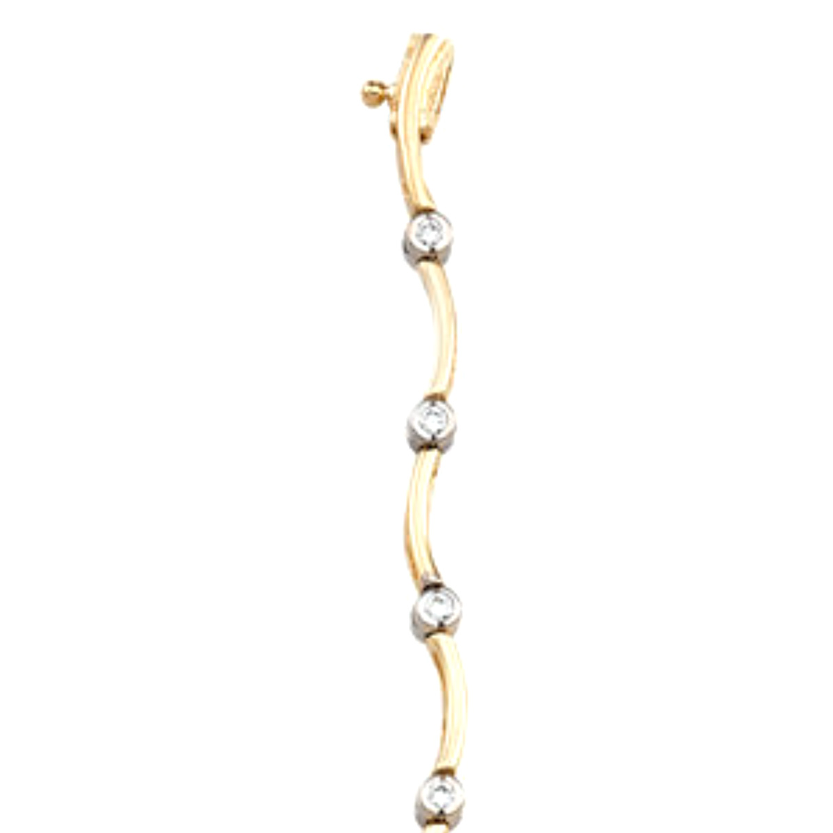 14kt Yellow & White 2.25mm Round Line Bracelet Link Only