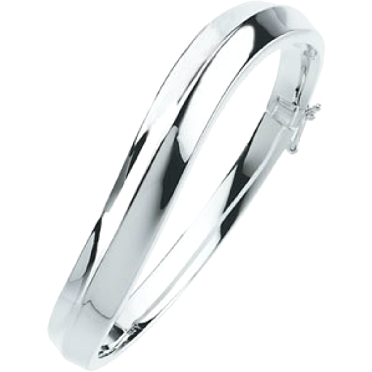 Sterling Silver 10mm Hinged Bangle Bracelet