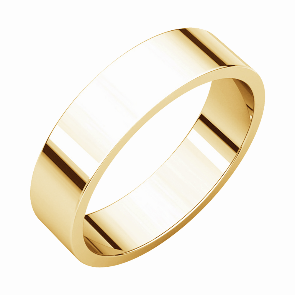 Flat 15mm Band, 14k Yellow Gold