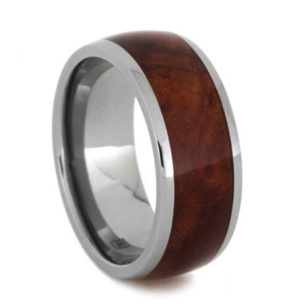 Coolibah Wood Inlay 8mm Comfort-Fit Titanium Wedding Band