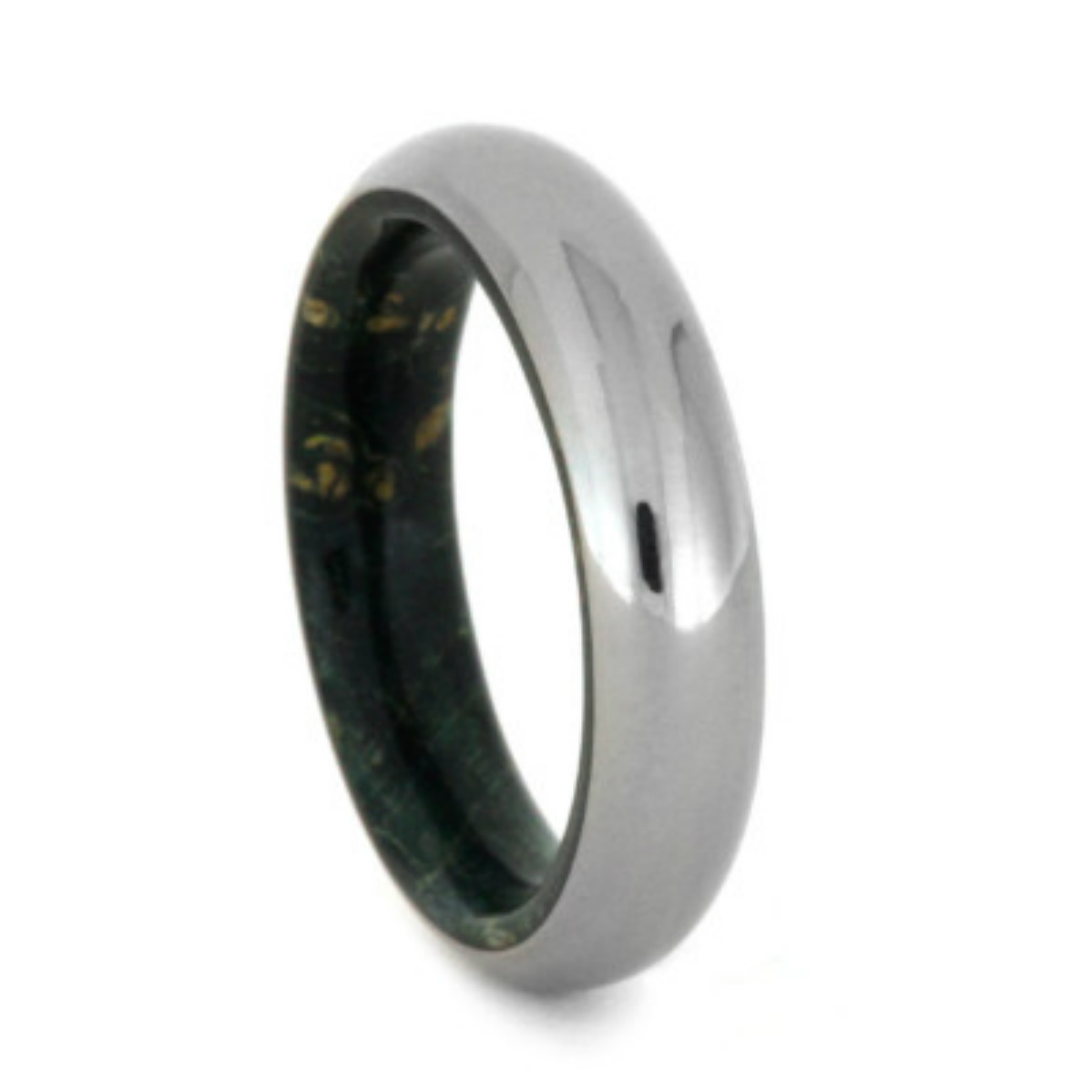 Green Box Elder 4mm Comfort-Fit Titanium Wedding Band