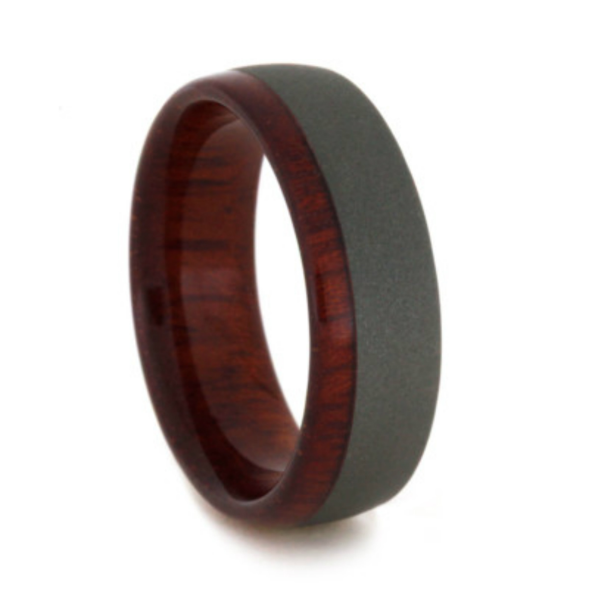 Bloodwood Edge Sleeve with Sandblasted 7mm Comfort-Fit Titanium Band