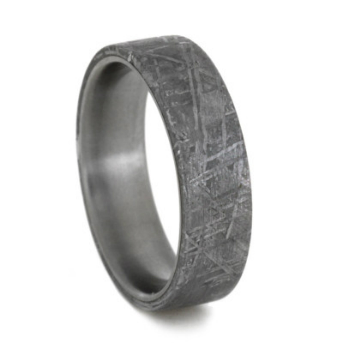 Gibeon Meteorite Inlay 6mm Comfort-Fit Titanium wedding Band