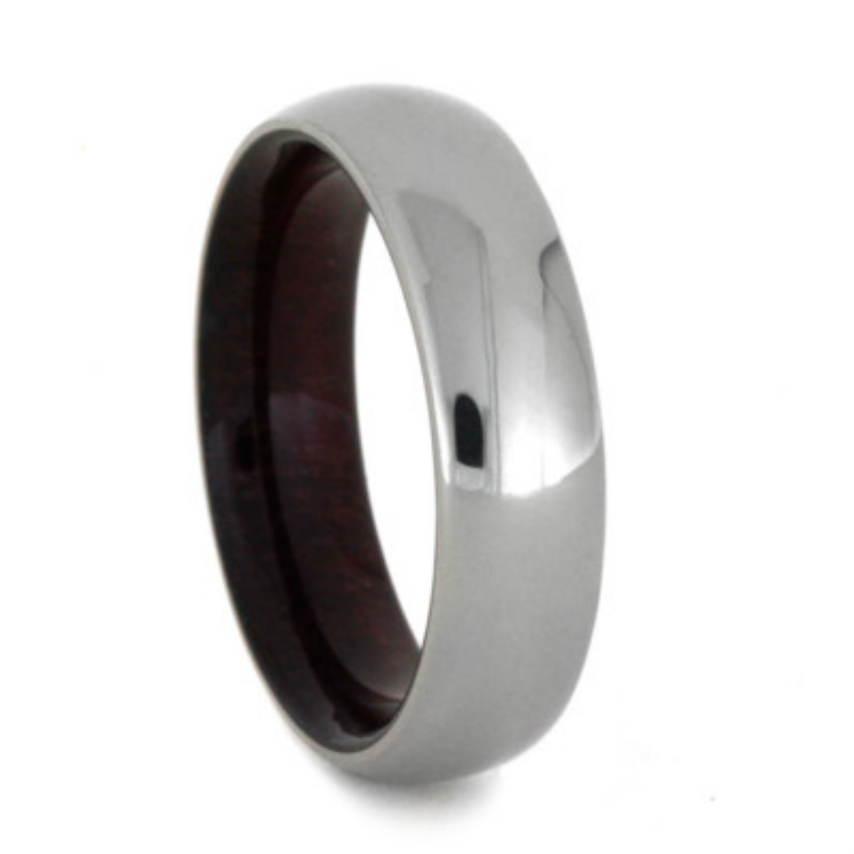  Purple Heart Wooden Sleeve 6mm Comfort-Fit Titanium Wedding Band