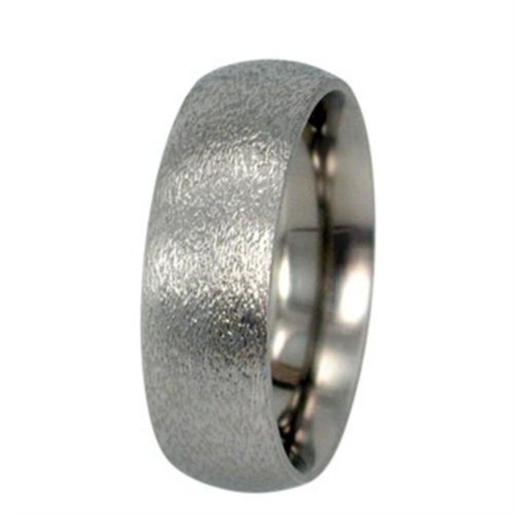 Titanium Rings with Round Profile and Frosted Finish Inlay 6mm Comfort Fit Titanium Band