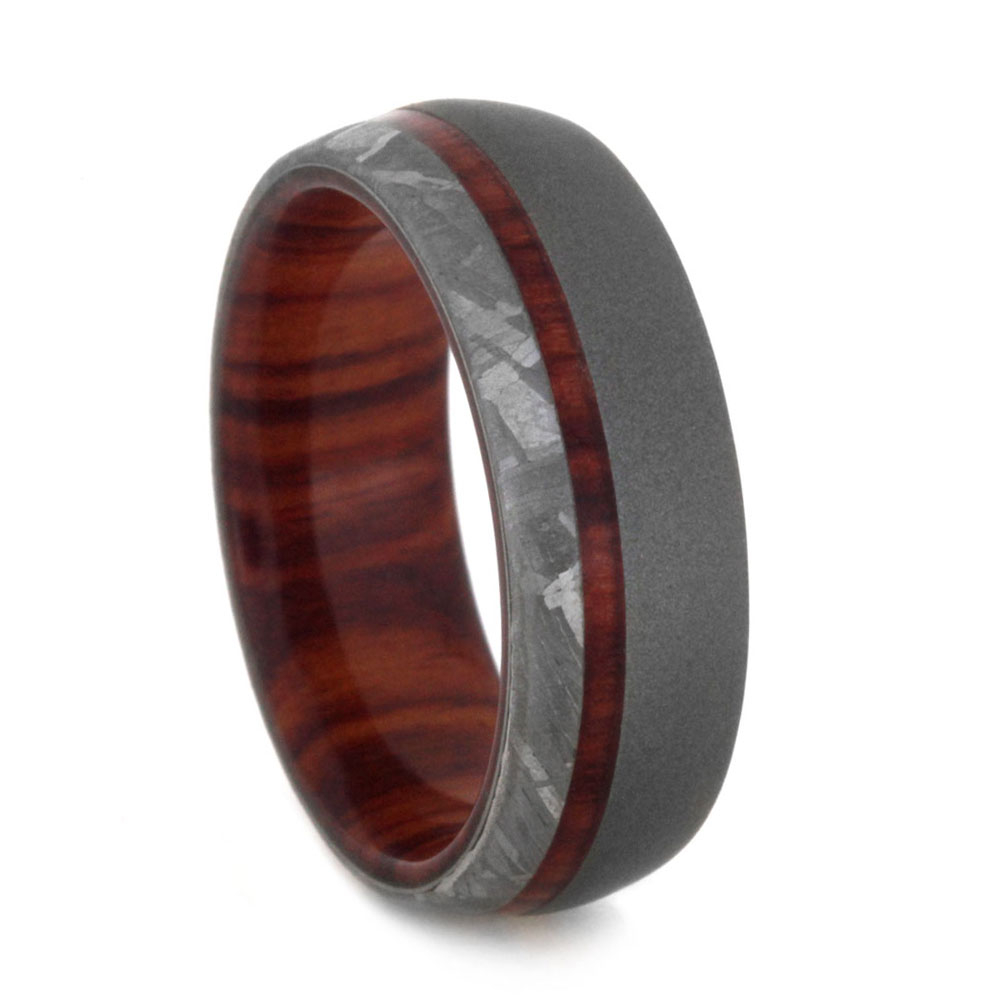 Camouflage with Camo Print Inlay 9mm Comfort-Fit Polished Titanium Wedding Ring.