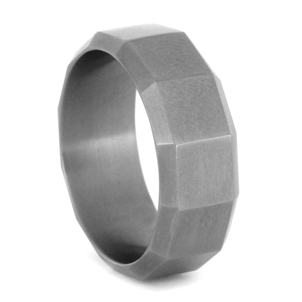 Domed Custom Design 8mm Comfort-Fit Matte Titanium Band.