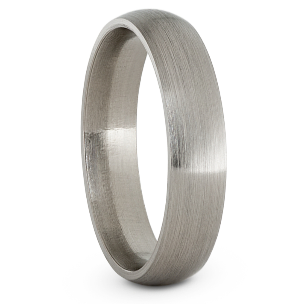 Solid Titanium Overlay 5mm Comfort-Fit Satin Wedding Band.