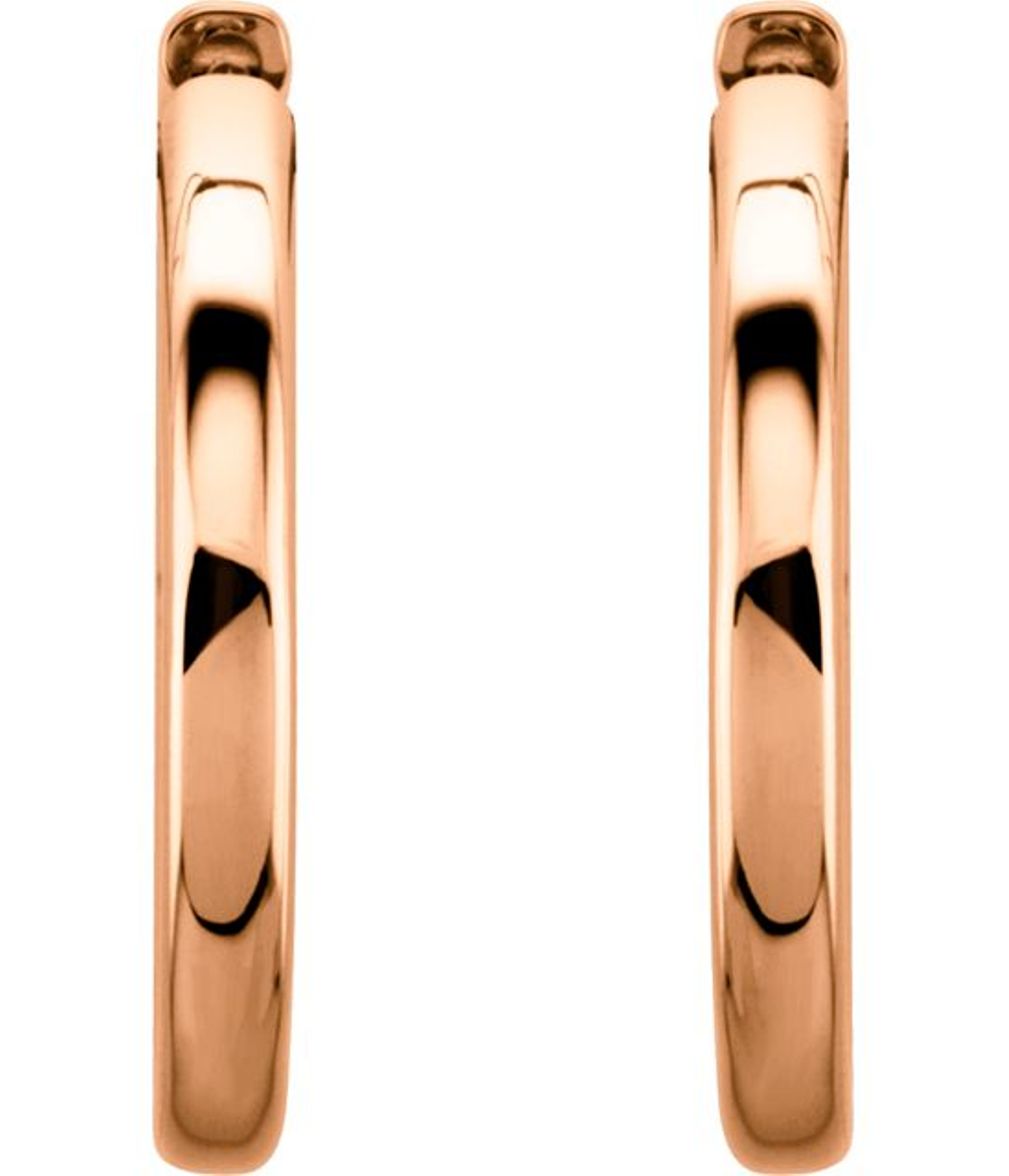 14K Rose 24 mm Hinged Hoop Earrings
