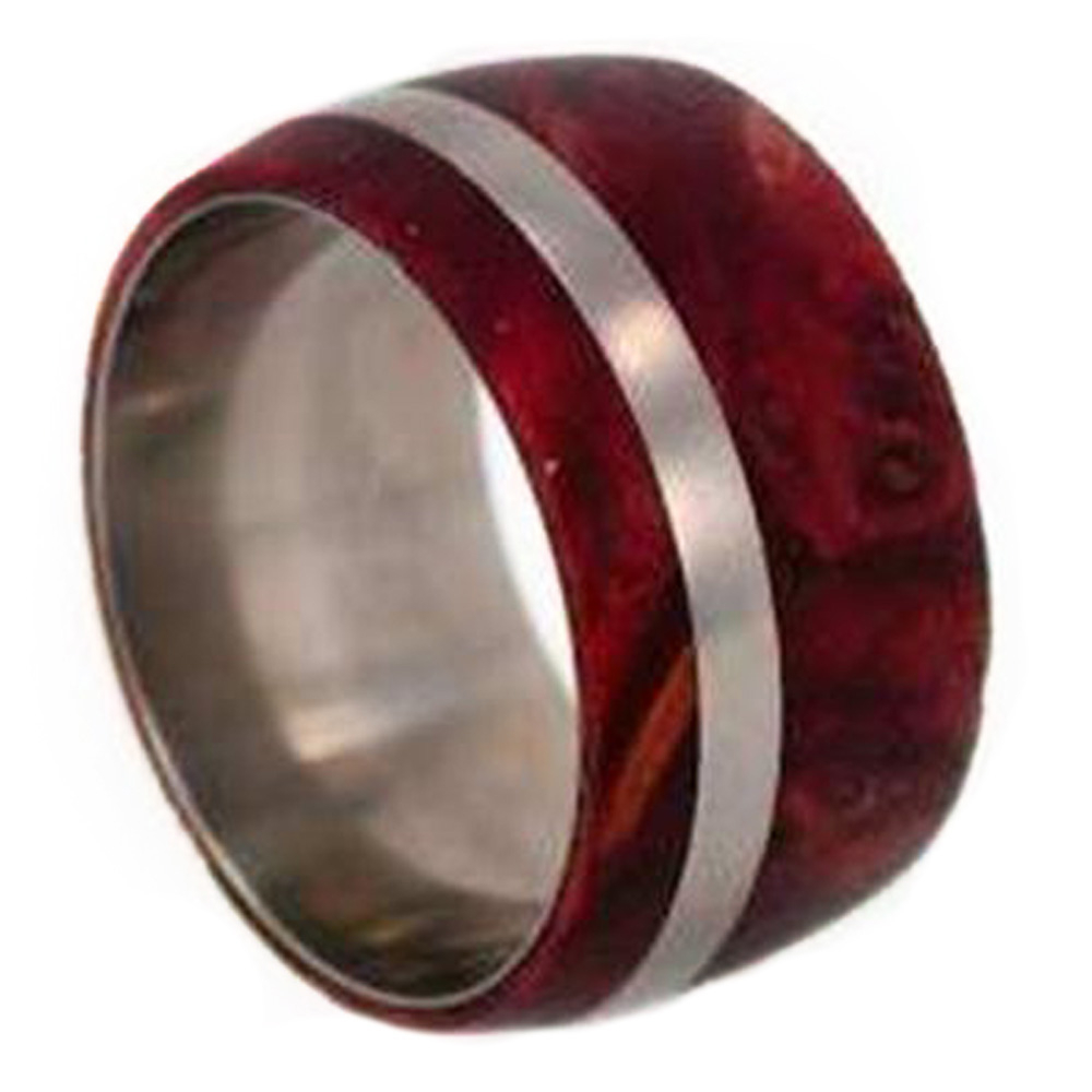 Redwood Titanium Pinstripe 10mm Comfort Fit Matte Titanium Band. 