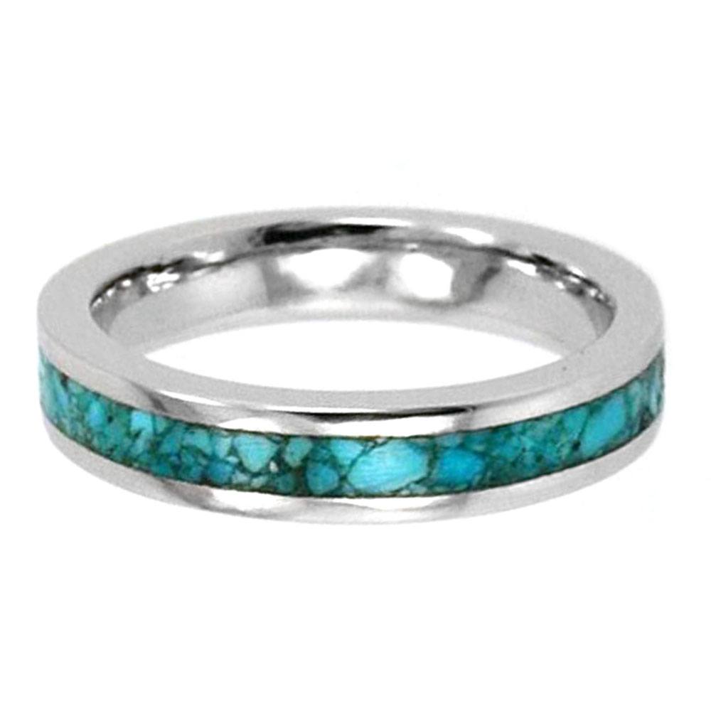 Charles & Colvard Moissanite Engagement Ring Turquoise Interchangeable Band, His and Hers Wedding Band. 
