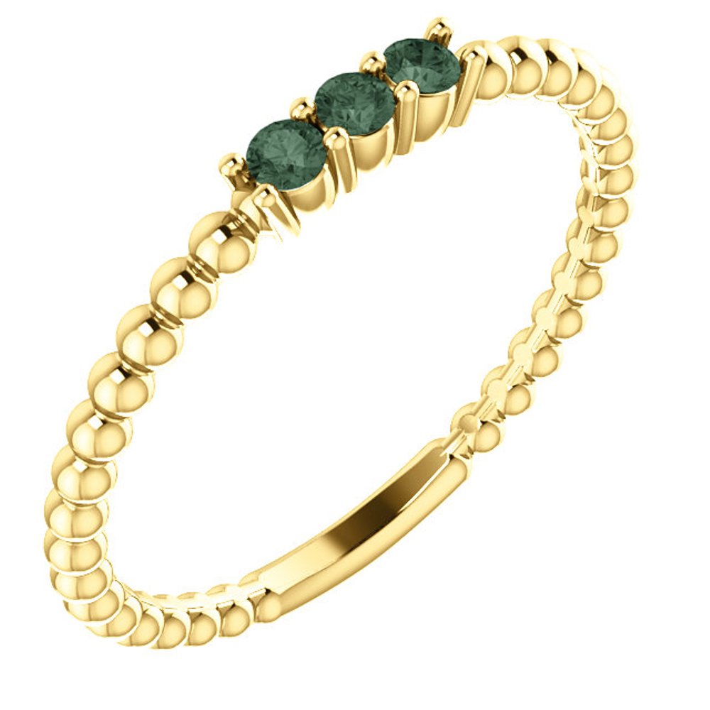 Alexandrite Beaded Ring, 14k Yellow Gold
