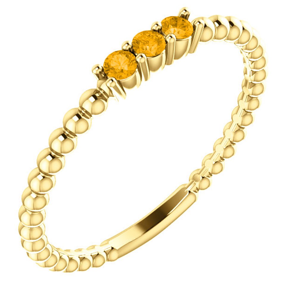 Citrine Beaded Ring, 14k Yellow Gold
