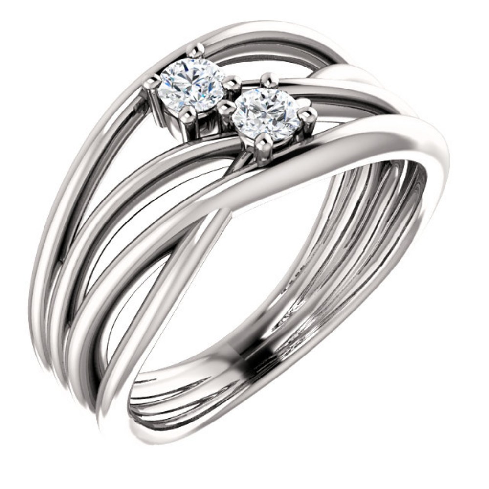 Diamond Two-Stone Bypass Ring