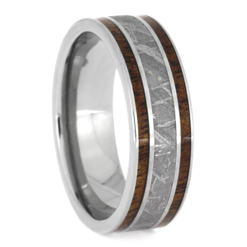 Gibeon Meteorite, Tulipwood 6mm Titanium Comfort-Fit Wedding Band 