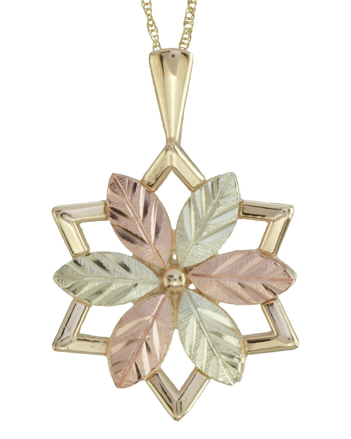 Star Pendant Necklace, 10k Yellow Gold. 