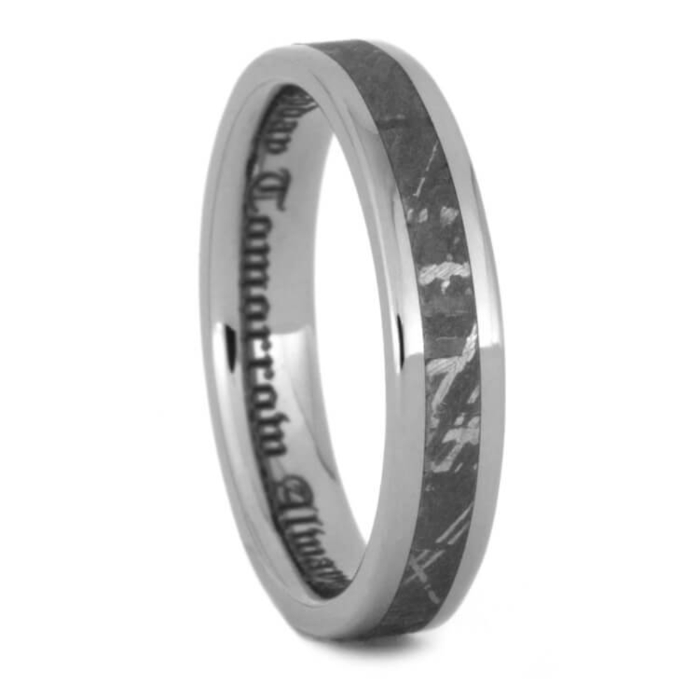 Gibeon Meteorite 4mm Titanium Comfort-Fit Wedding Band 