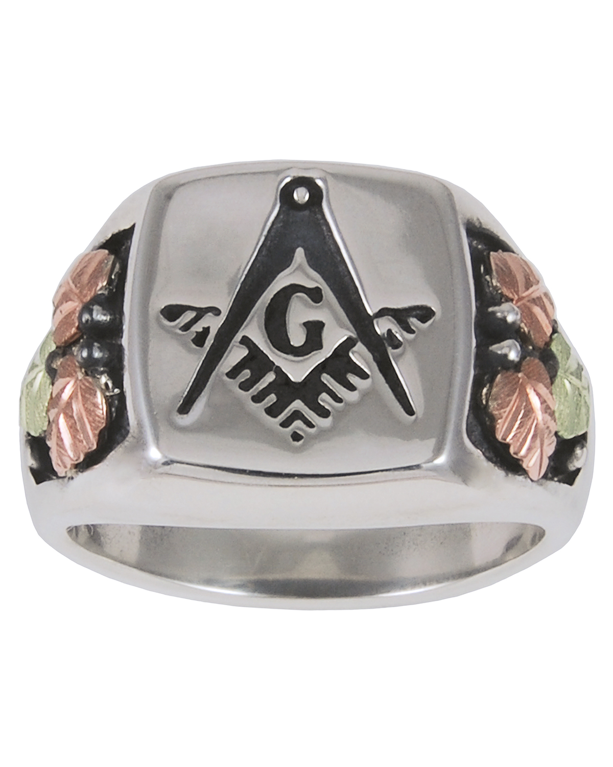 Men's Oxidized Masonic Signet Ring