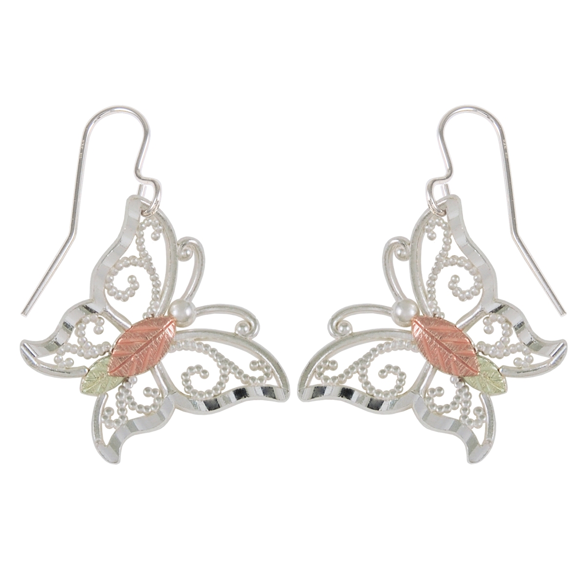 Butterfly Earrings in Black Hills Gold. 
