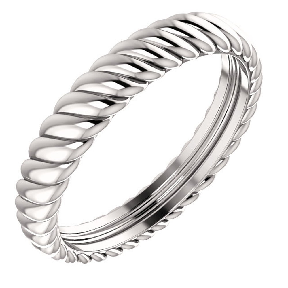 14k White Gold 3.75mm Thick Rope Band