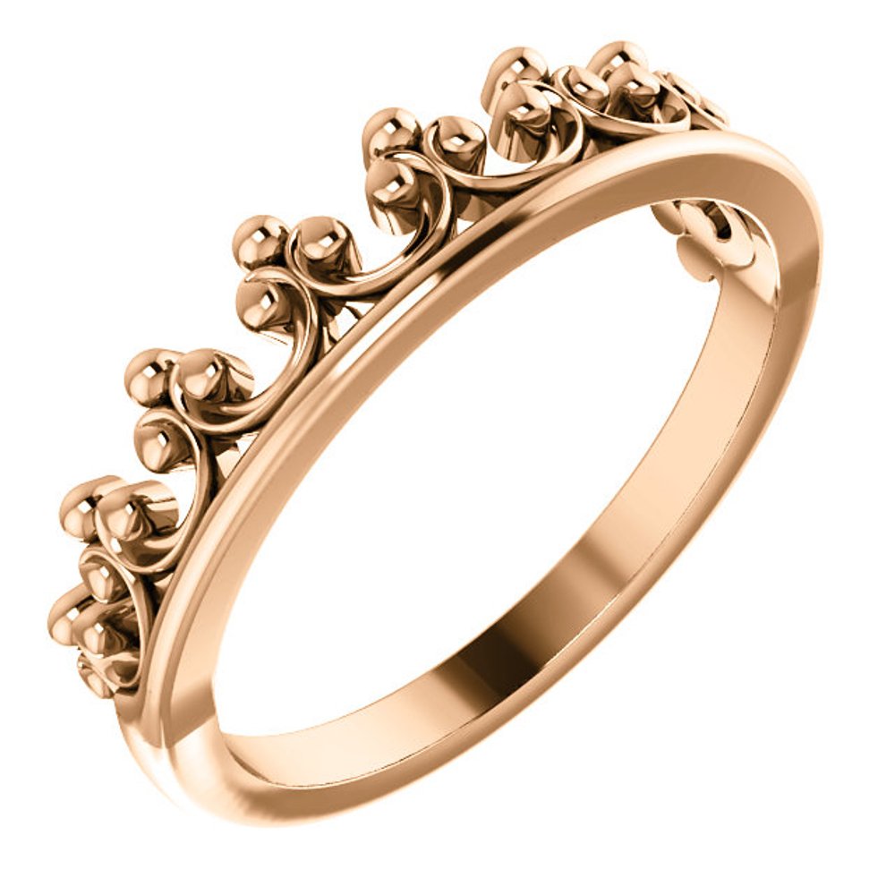 Stackable Crown Ring,14k Rose Gold
