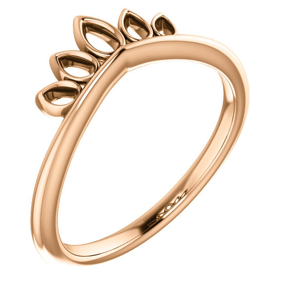 Petite Marquise-Shaped Crown Ring,14k Rose Gold 
