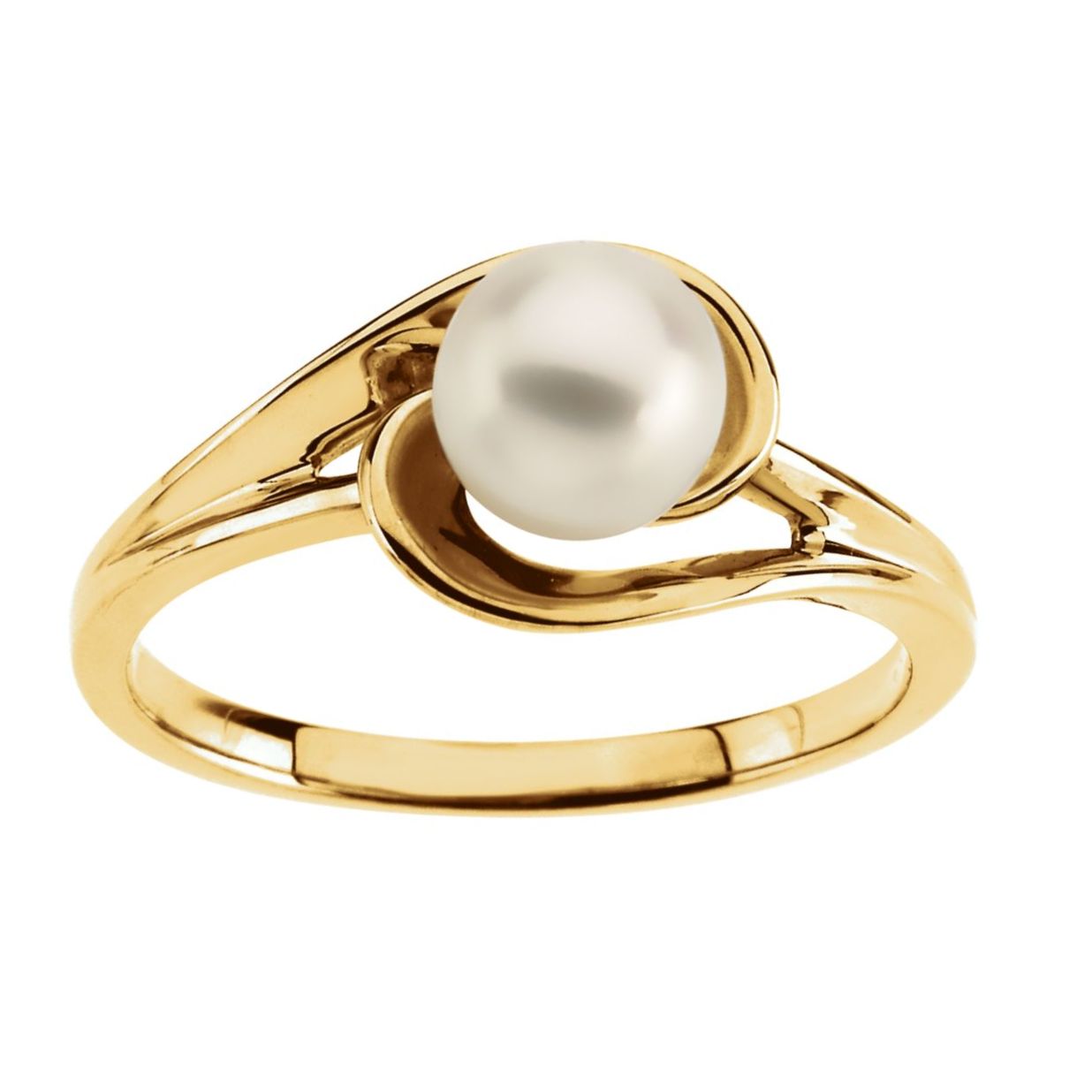 14K Yellow Akoya Cultured Pearl Ring